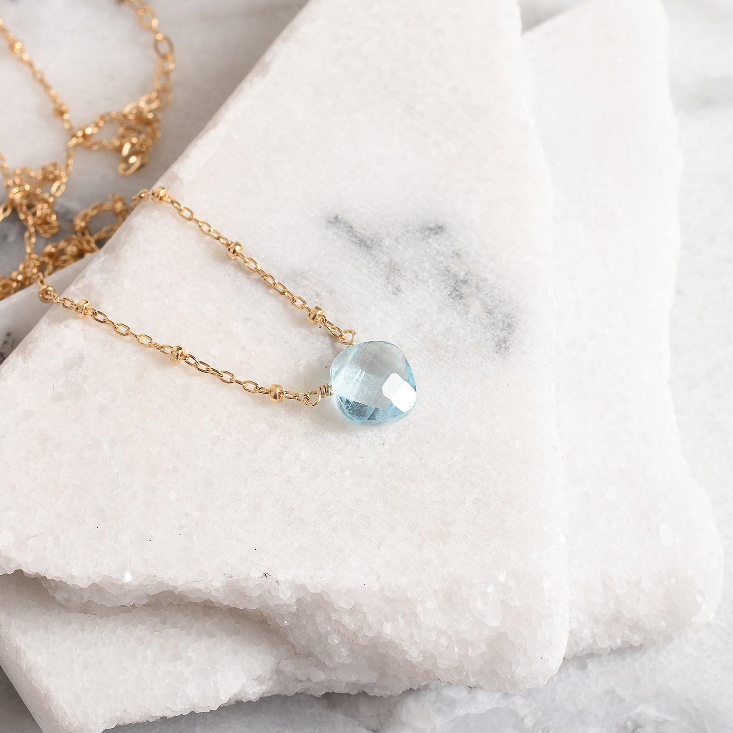 Blue Topaz Pendant Necklace