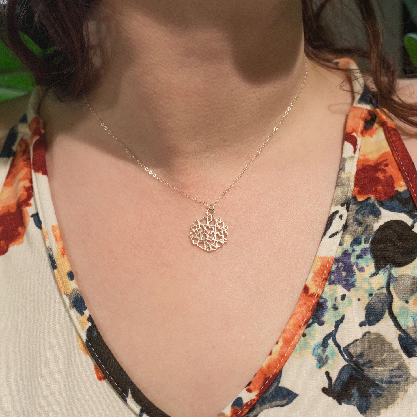 Heart Necklace Modeled