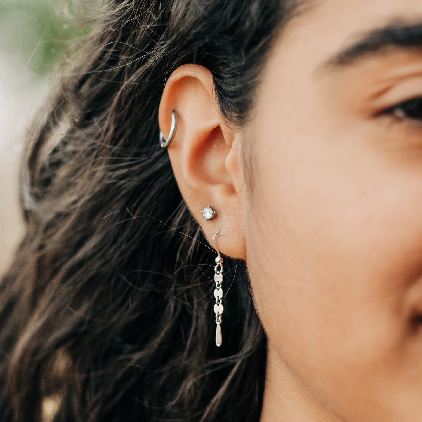 Modeled Silver Earrings