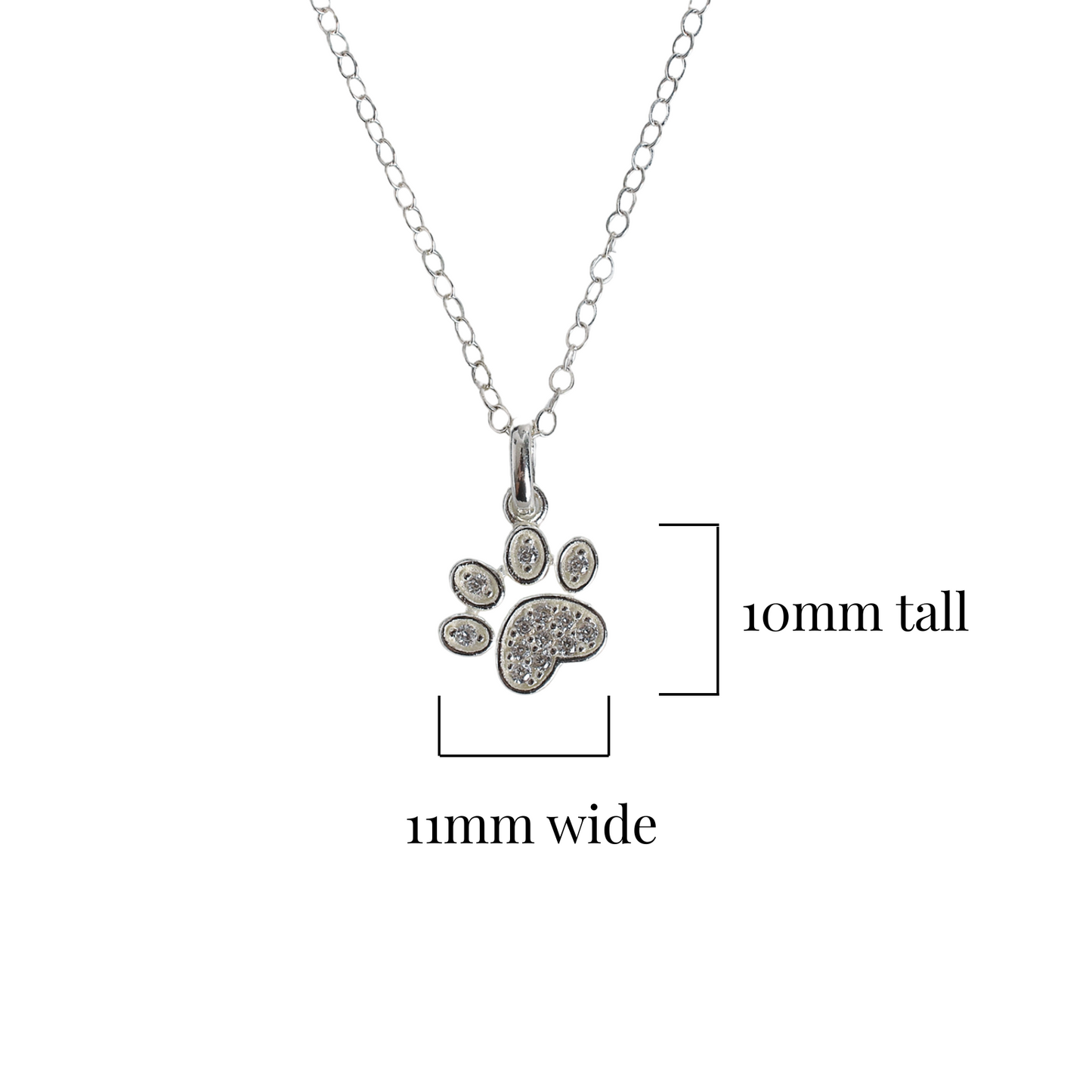 Sparkly Paw Print Necklace