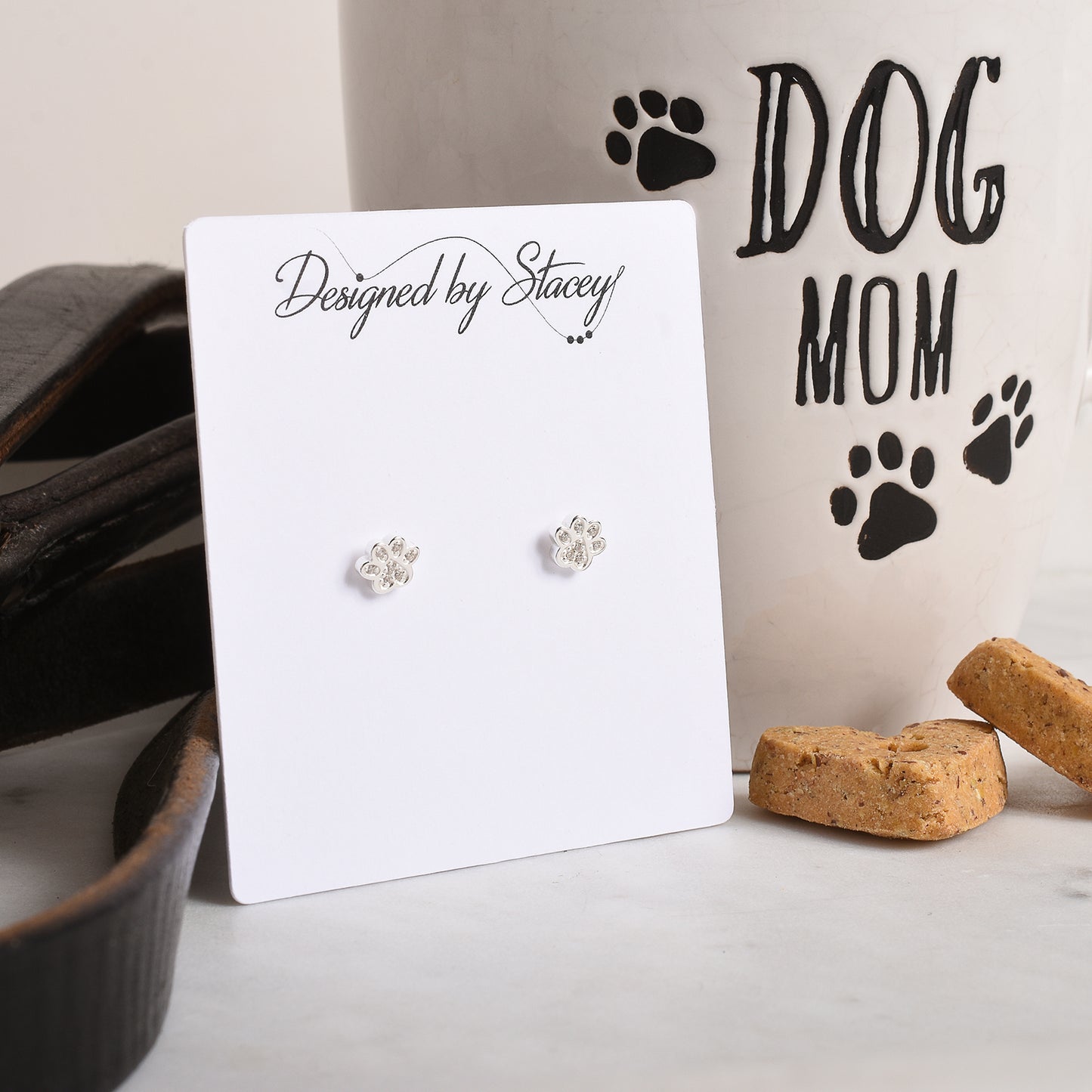Paw Print Post Earrings