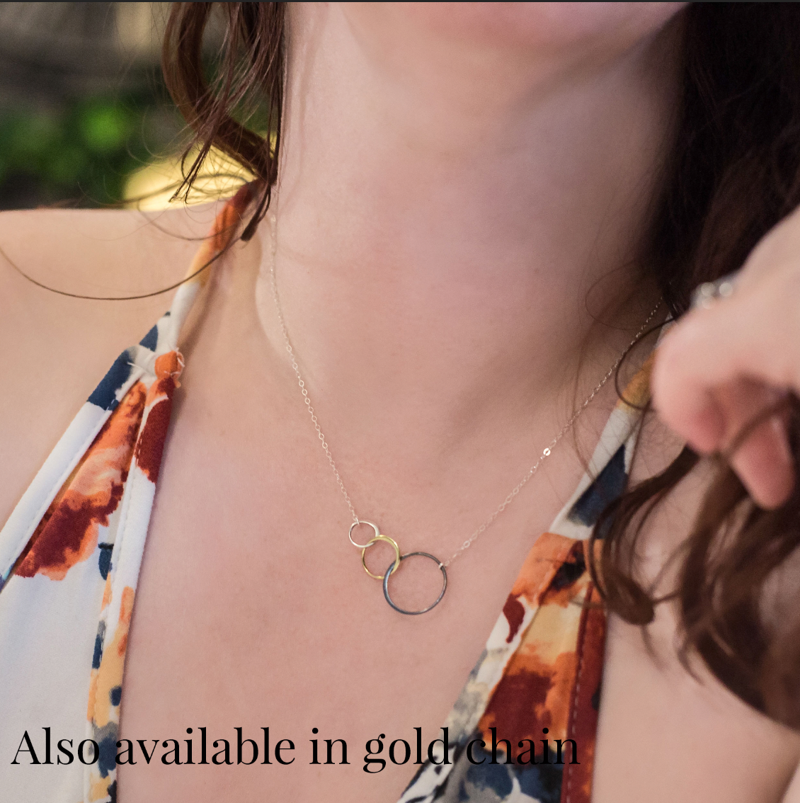 Gold Three Circle Necklace