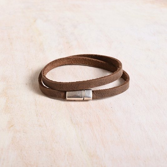 Brown Suede Wrap Bracelet