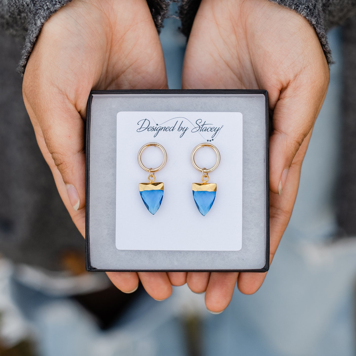 Trillion Pendant Earrings