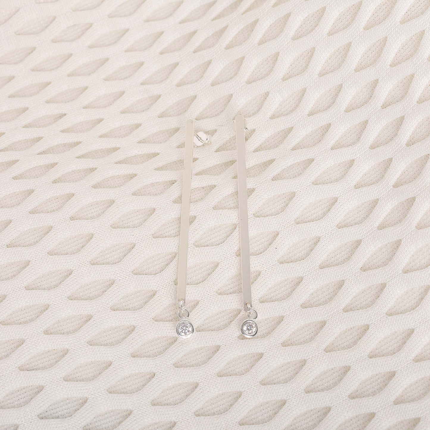 Dramatic Sterling Silver Stick Earrings