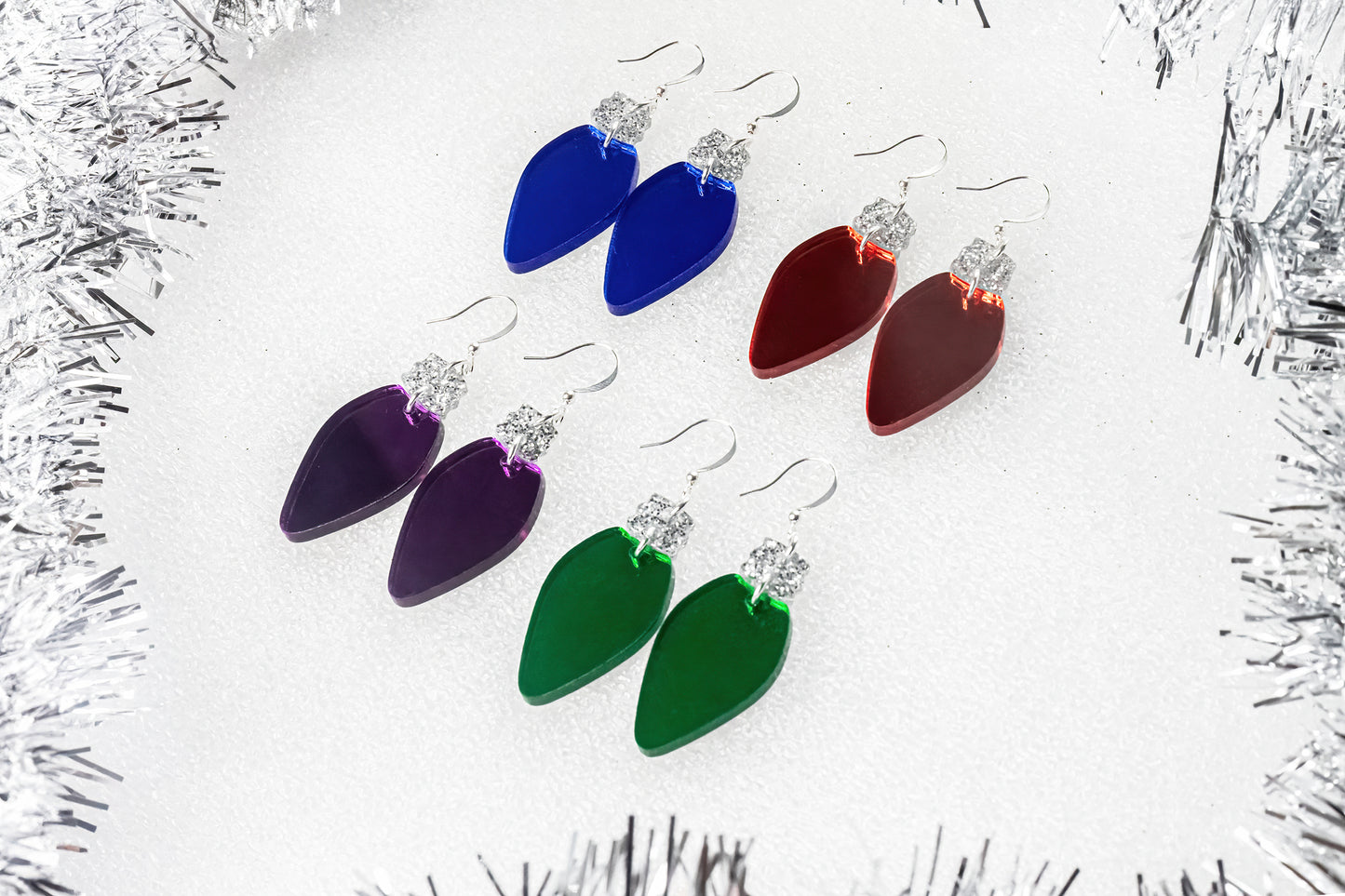 Christmas Lightbulb Earrings - all colors