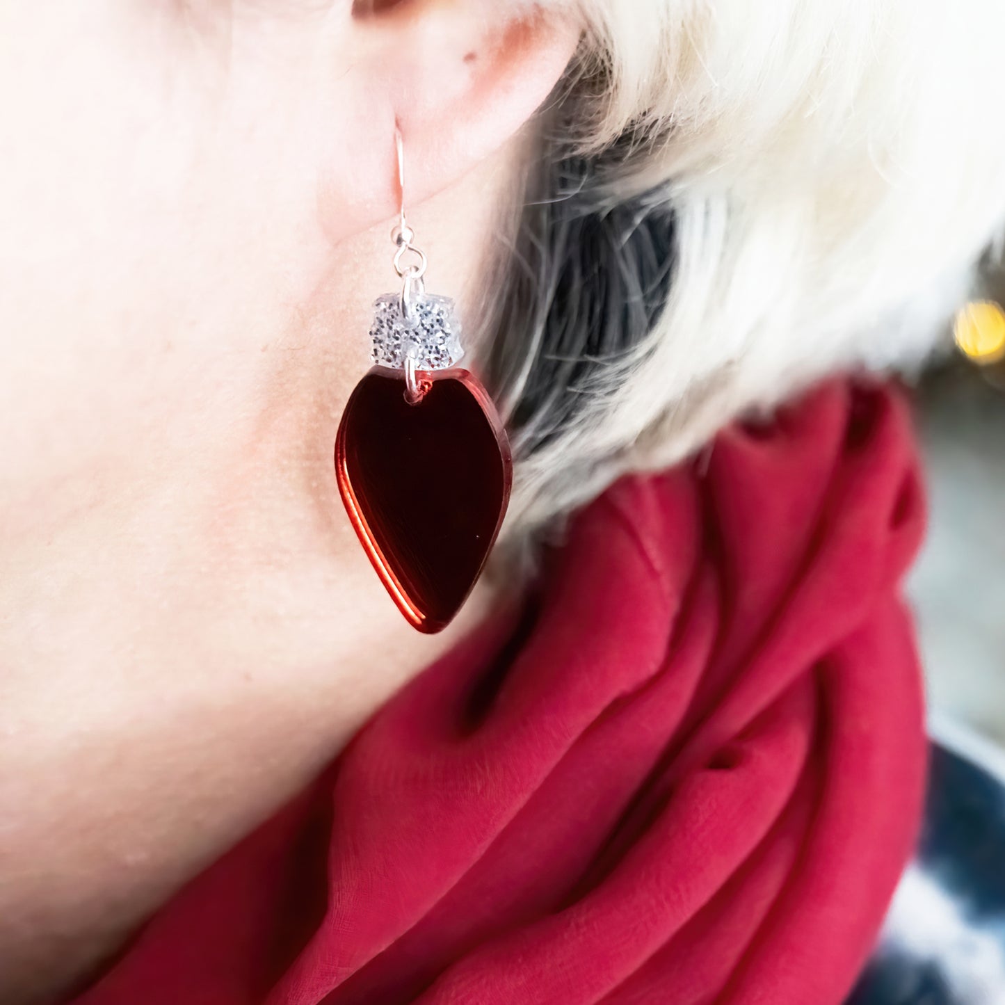 Red Dangly Earrings for Women