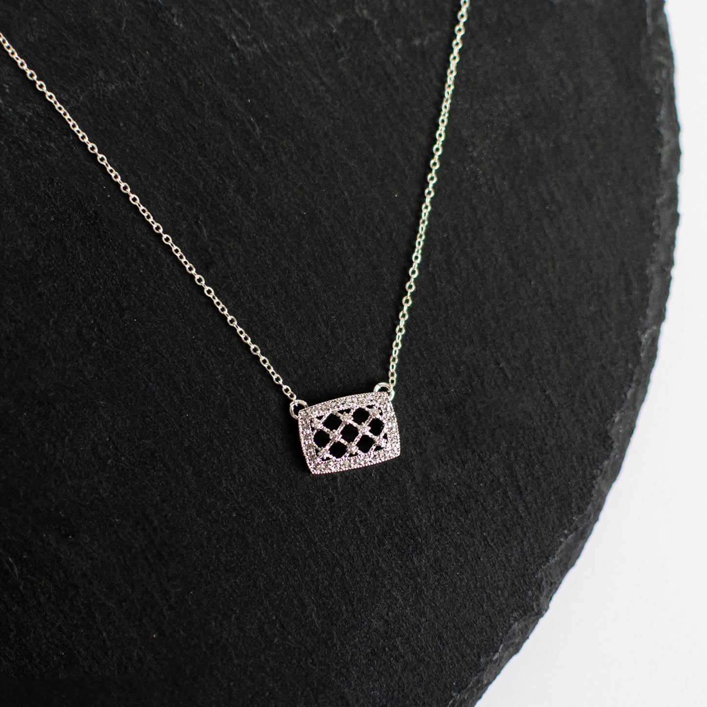 Filigree Pave Pendant Necklace
