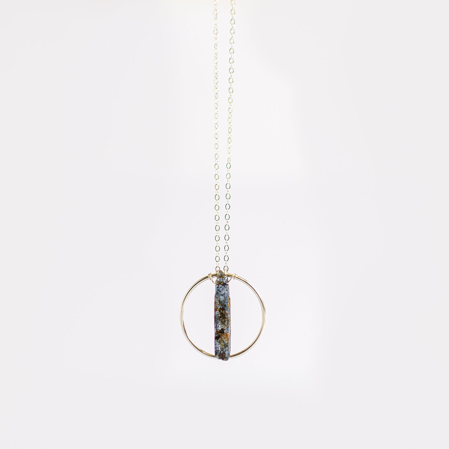 Raw Kyanite Silver Necklace