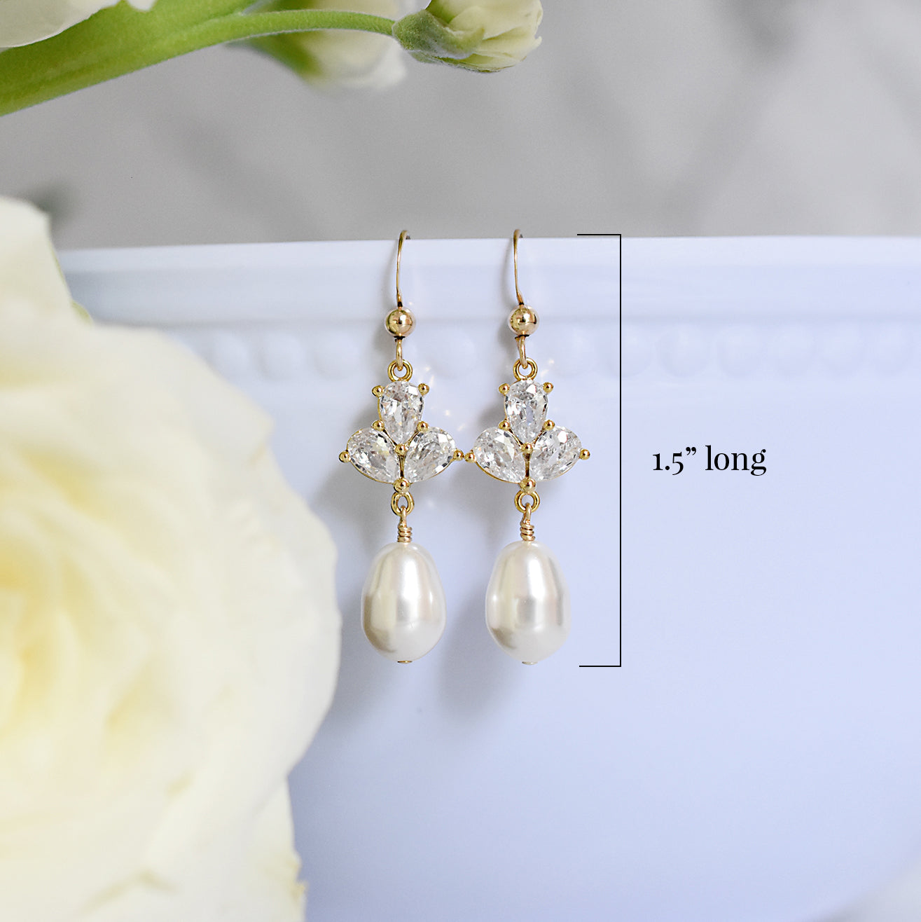 The Rose Earrings in Gold