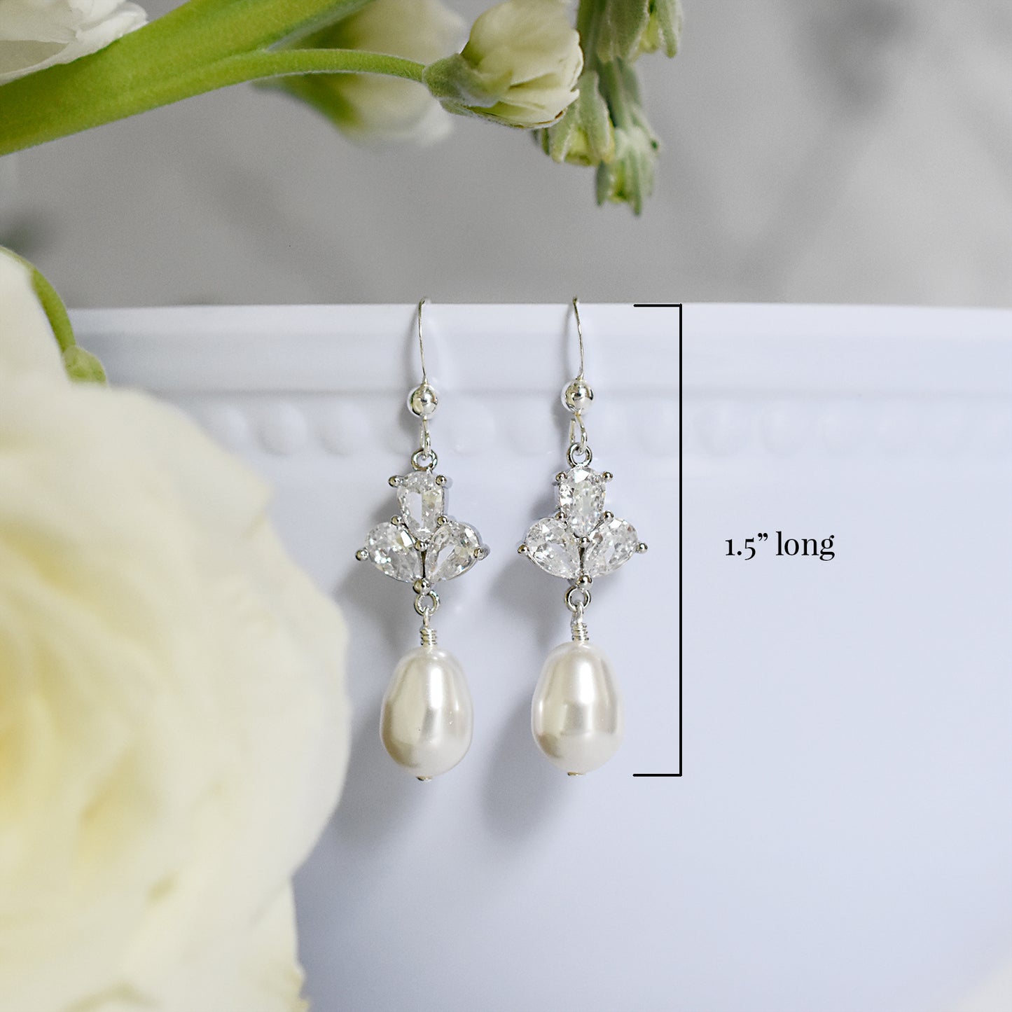 The Rose Earrings in Silver