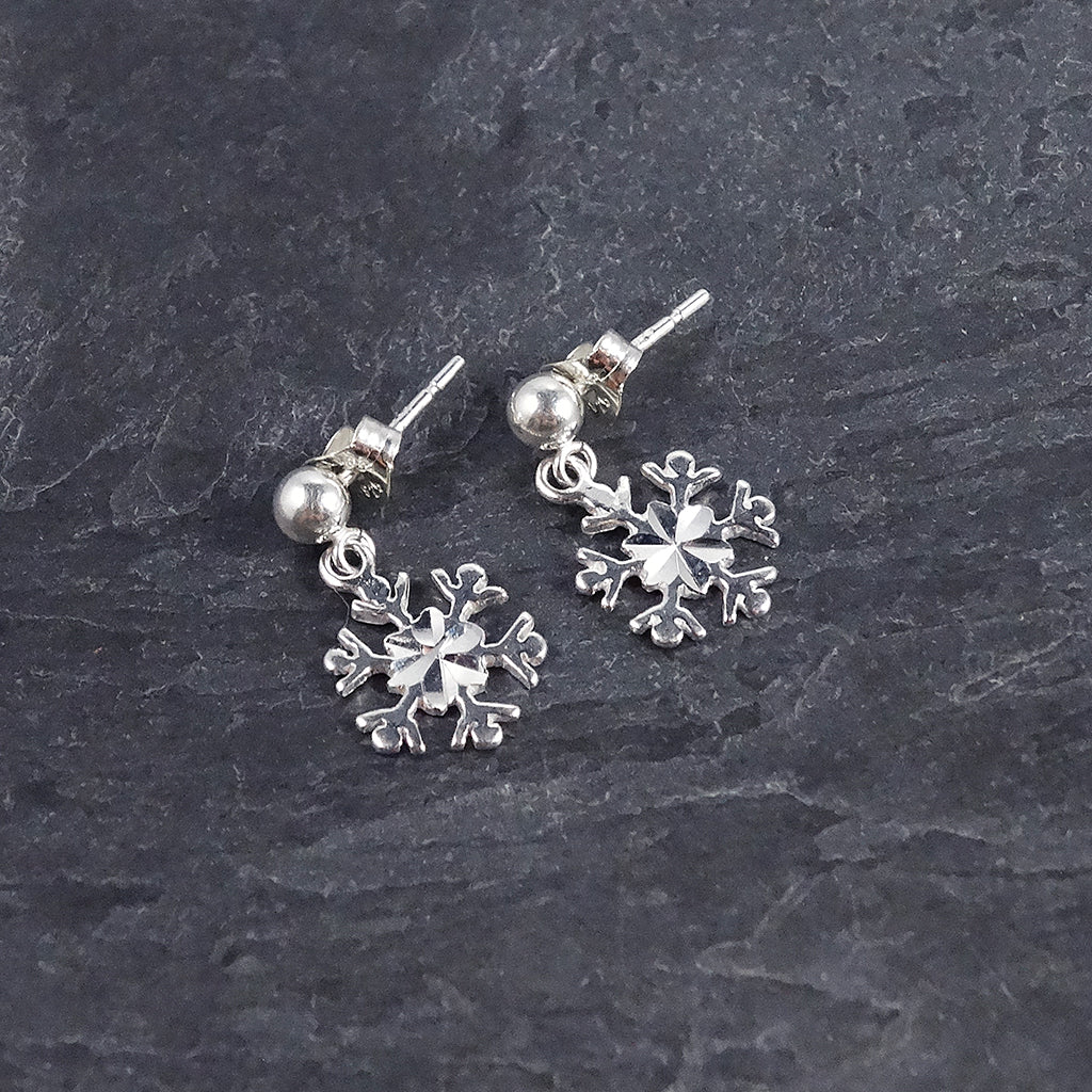 Sterling Silver Snowflake Earrings