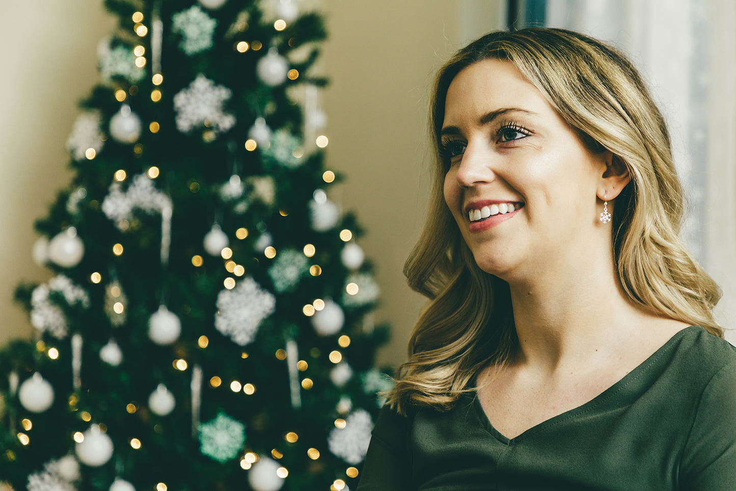 Silver Snowflake Dangle Earrings