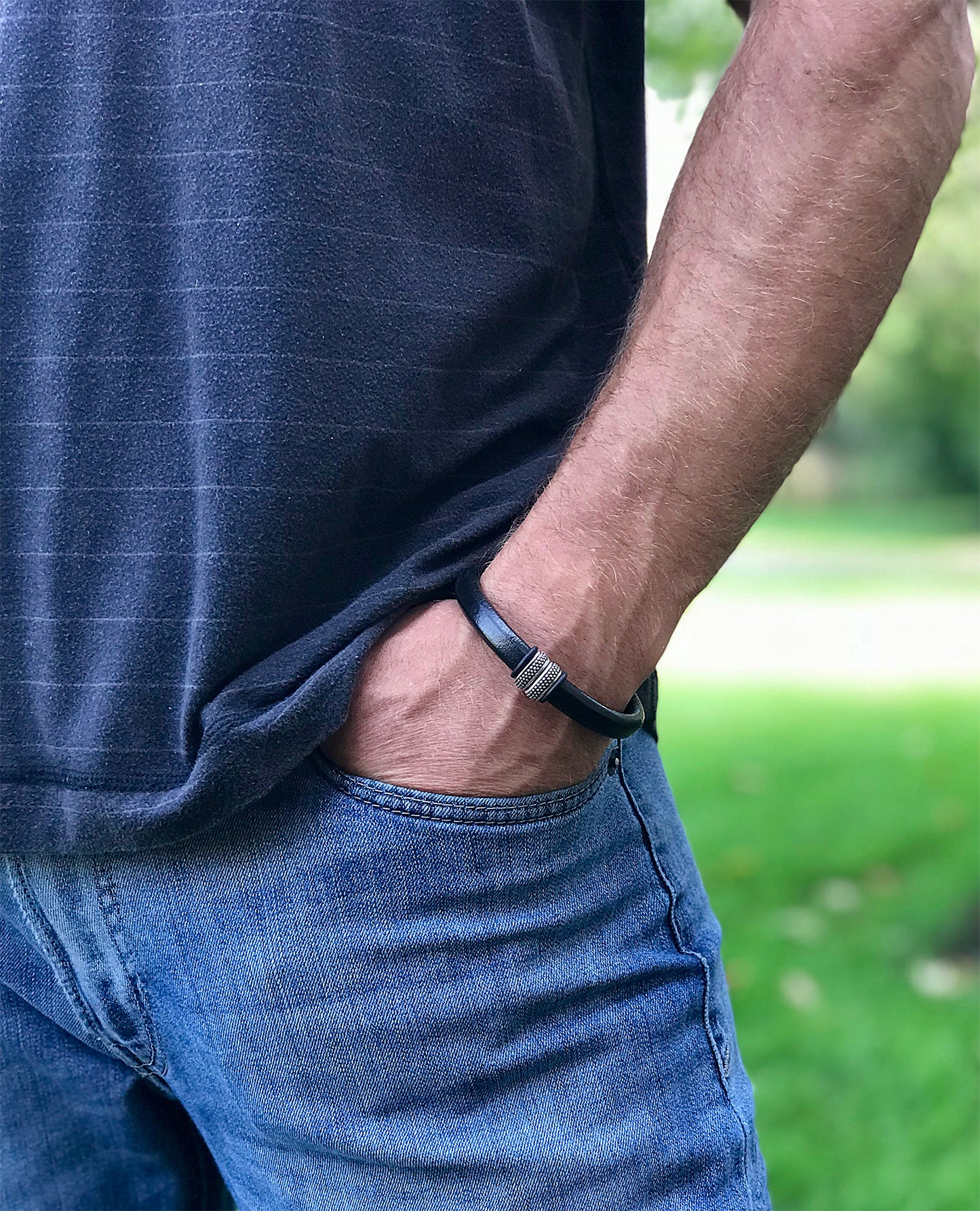 Men's Magnetic Leather Bracelet