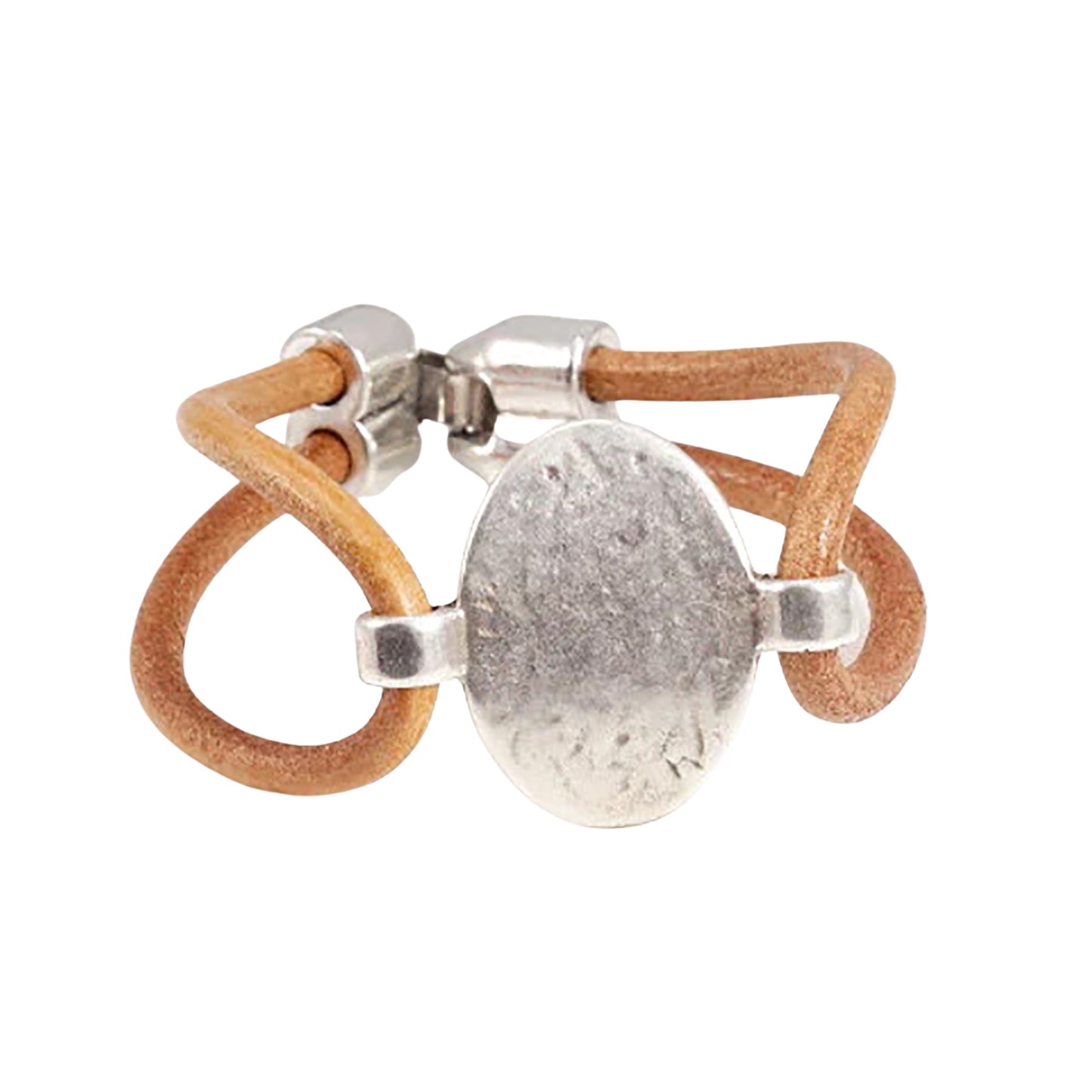 Light Brown Leather Statement Cuff