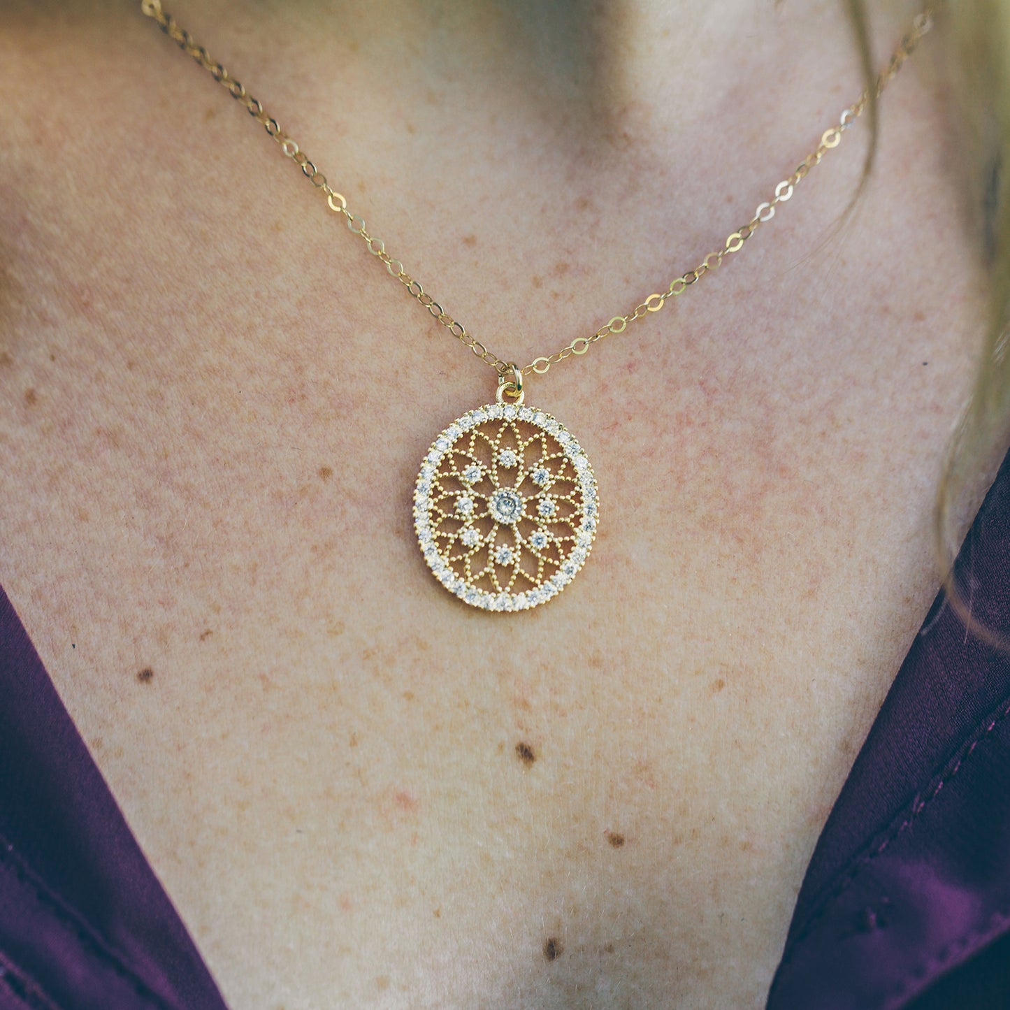 Gold Pendant Necklace for Her