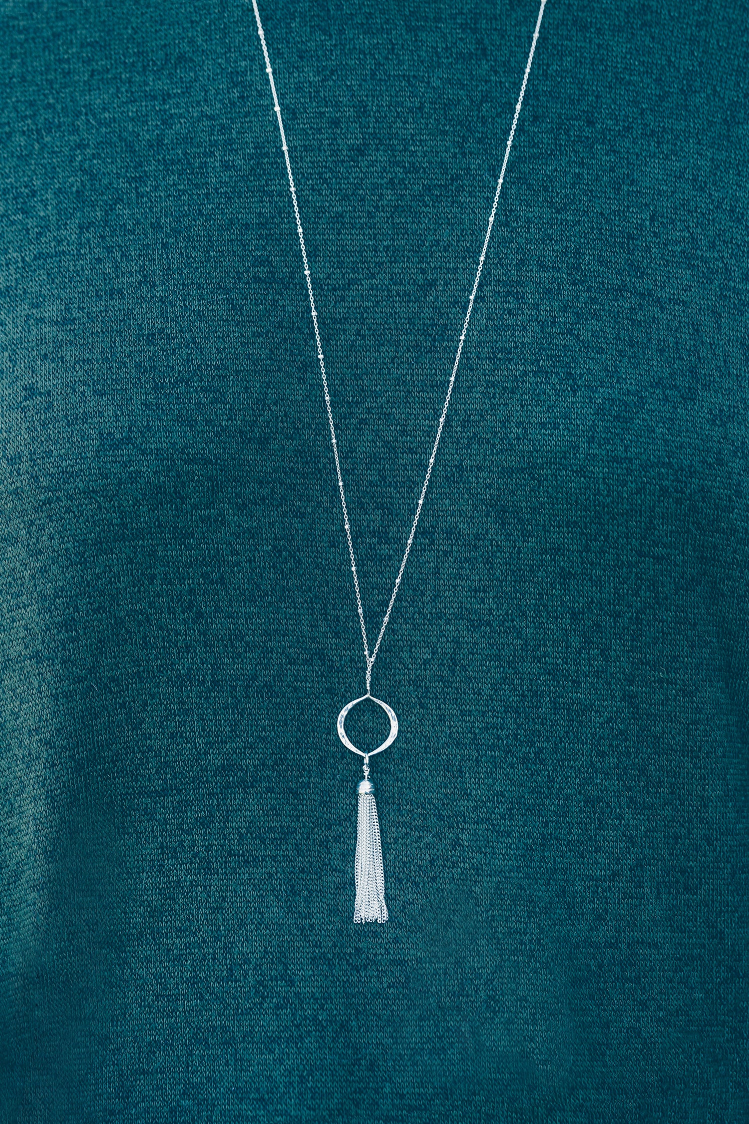 Long Sterling Silver Tassel Necklace