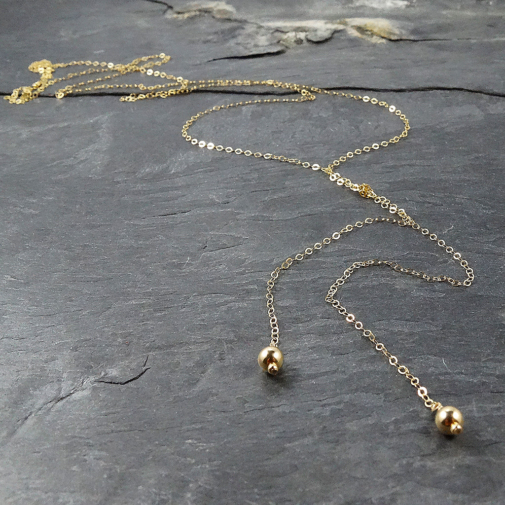 Trendy Long Gold Lariat Necklace