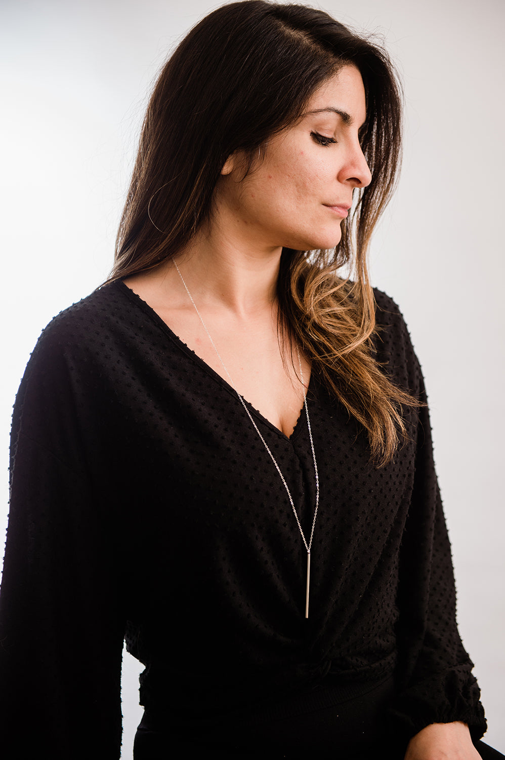 Long Layering Silver Necklace