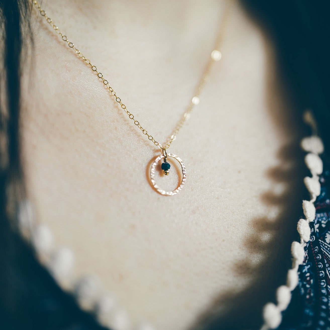 Gold Birthstone Necklace for May