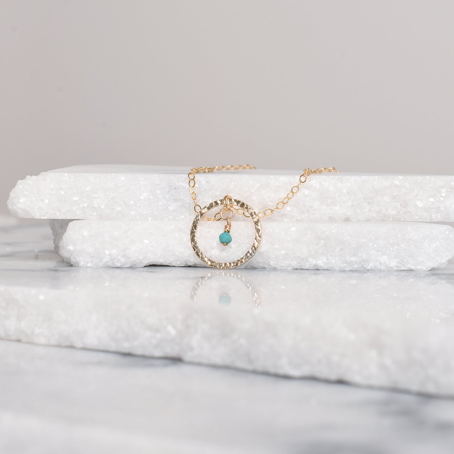 Gold Turquoise Pendant Necklace