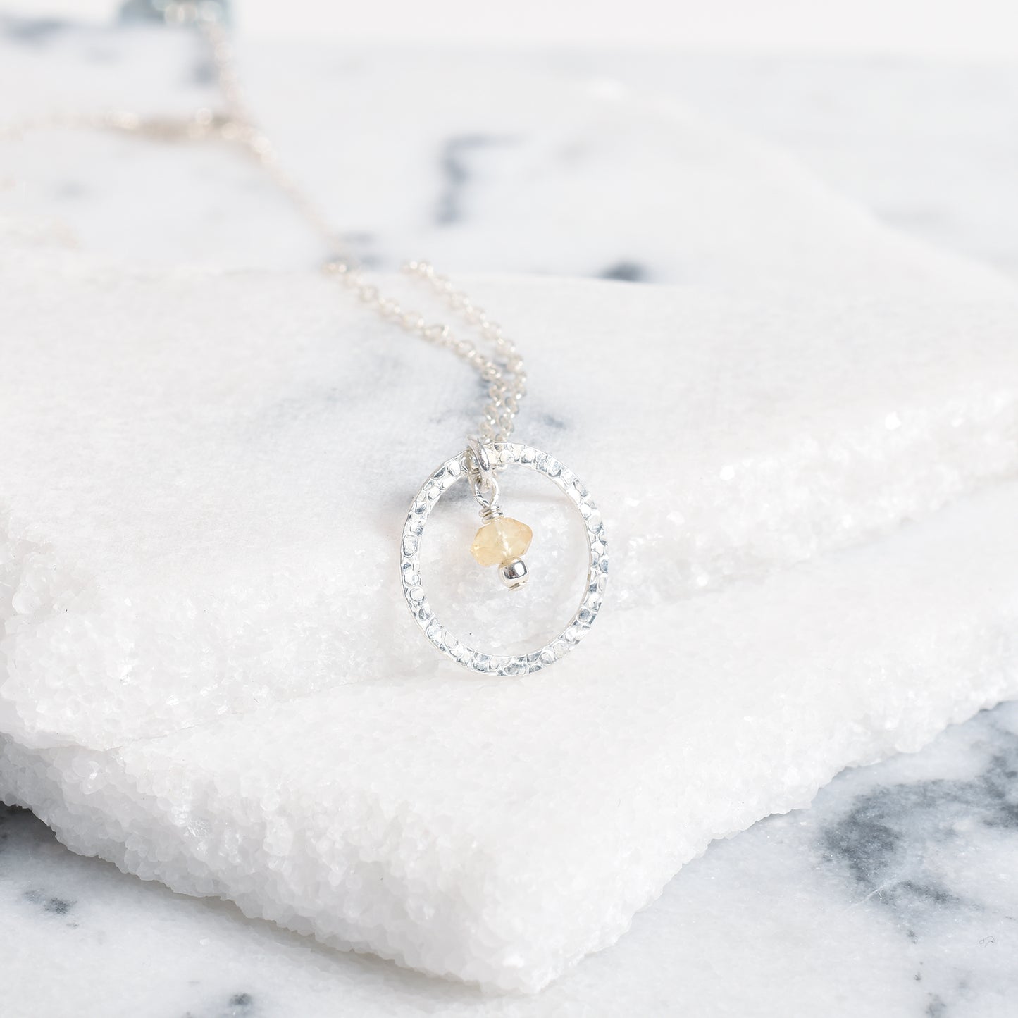November Birthstone Circle Necklace