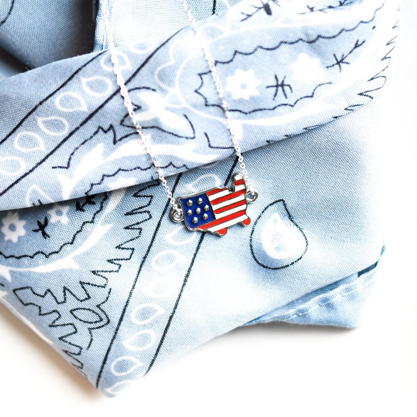 American Flag Pendant Necklace