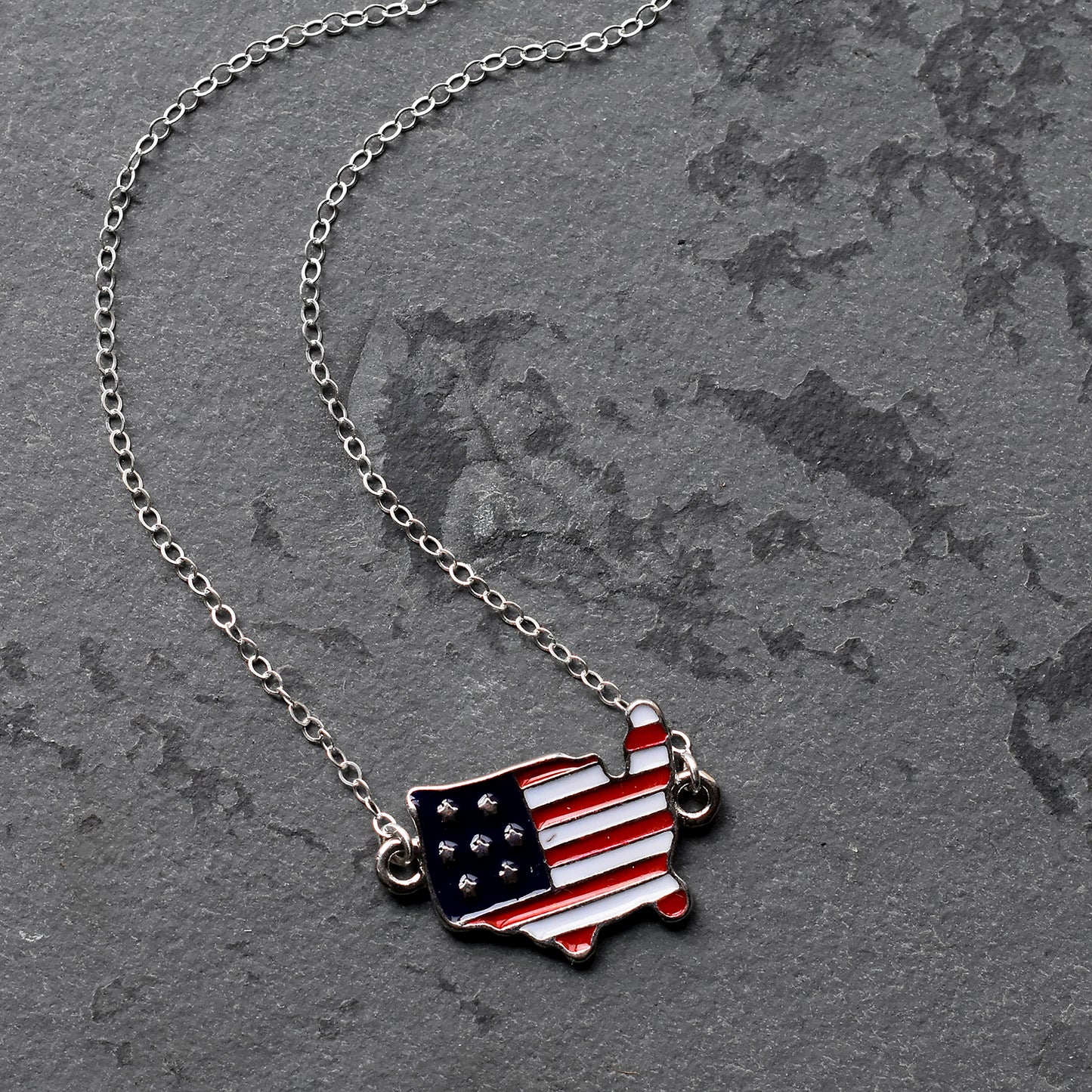 Patriotic Silver Necklace