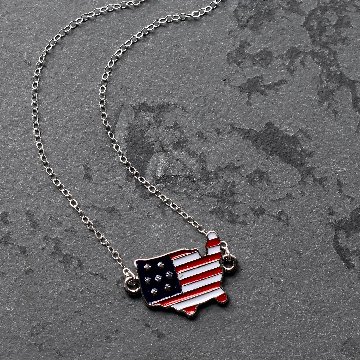 Patriotic Silver Necklace