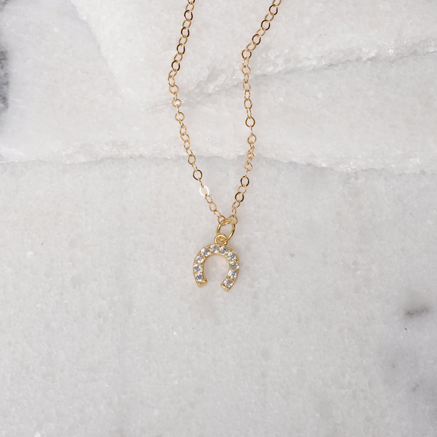 Horseshoe Luck Necklace Gold