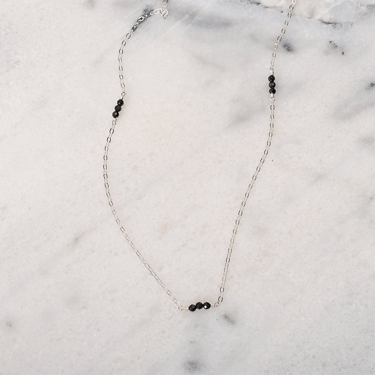Beaded Necklace in Black Spinel