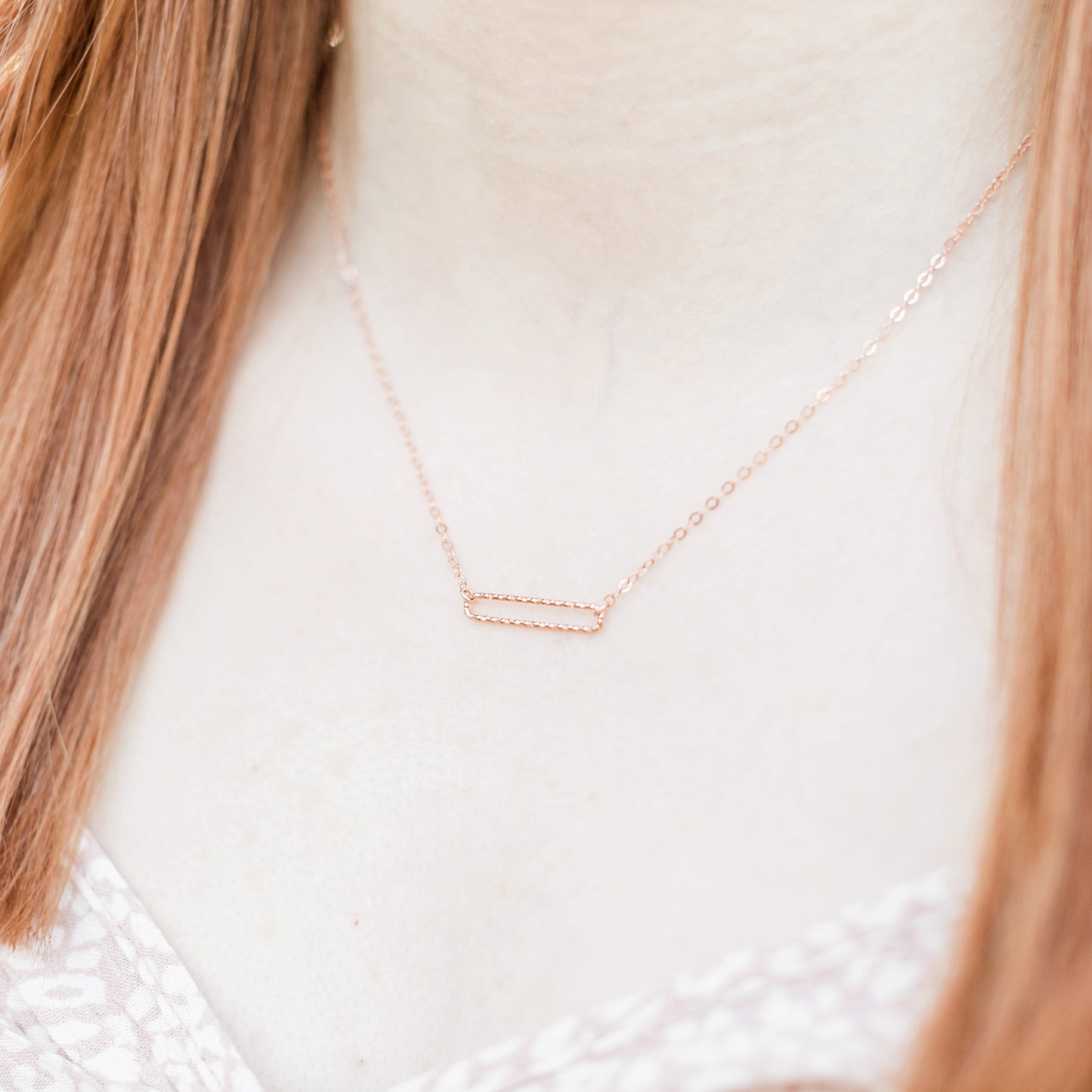 Rose Gold Bar Necklace