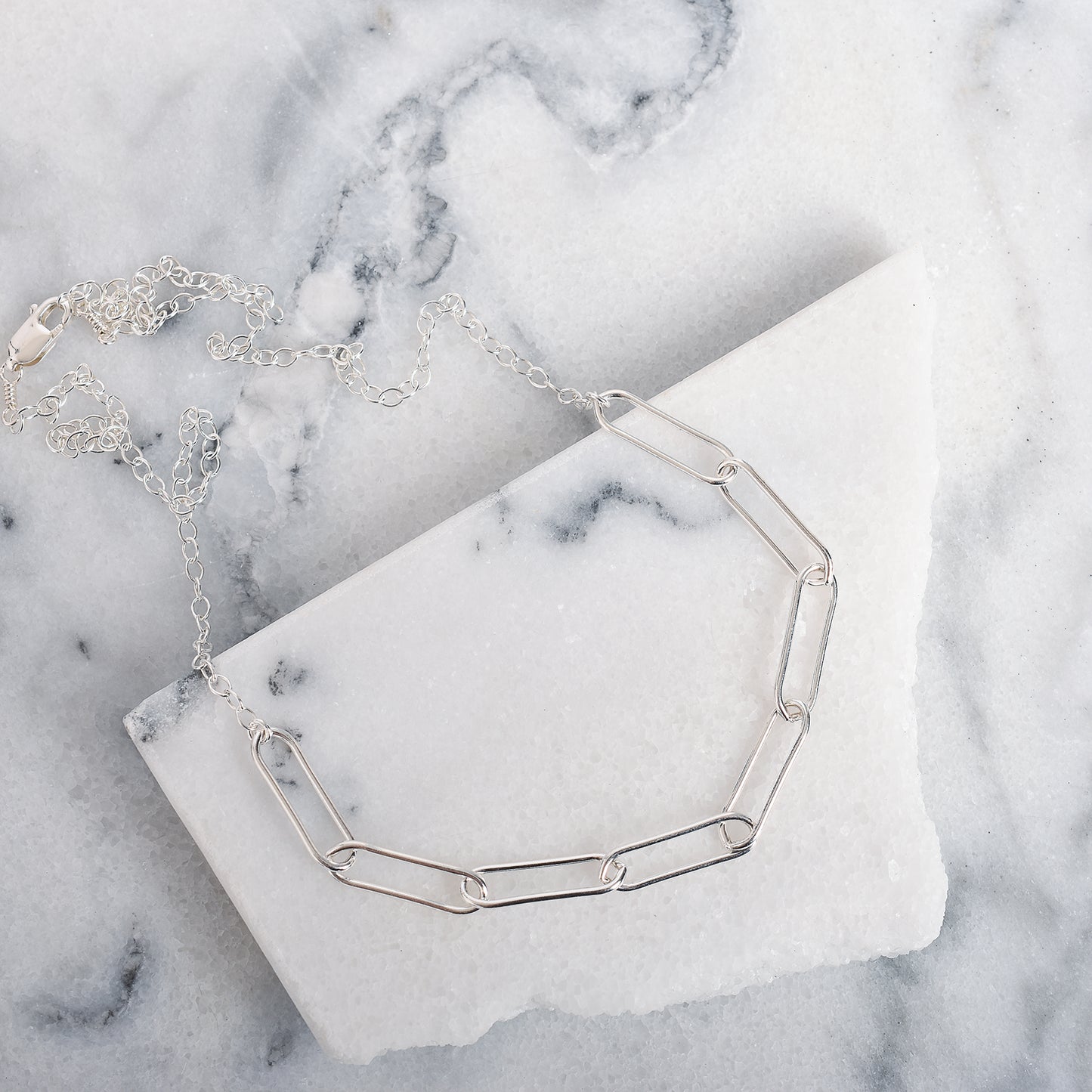 Silver Paperclip Necklace