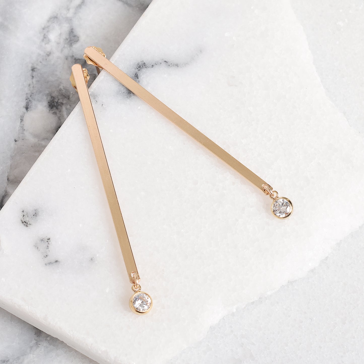 Cubic Zirconia Crystal Dangly Drops