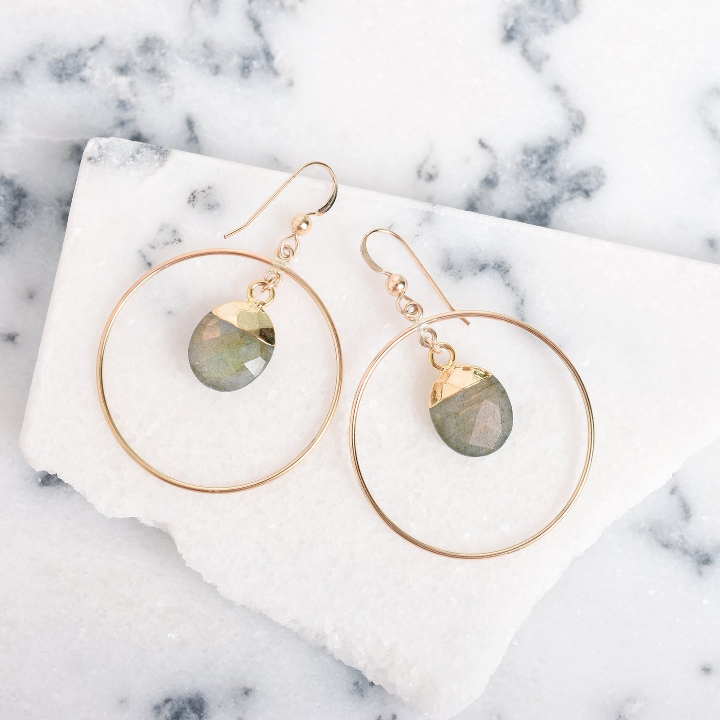 The Kat Earrings in Labradorite