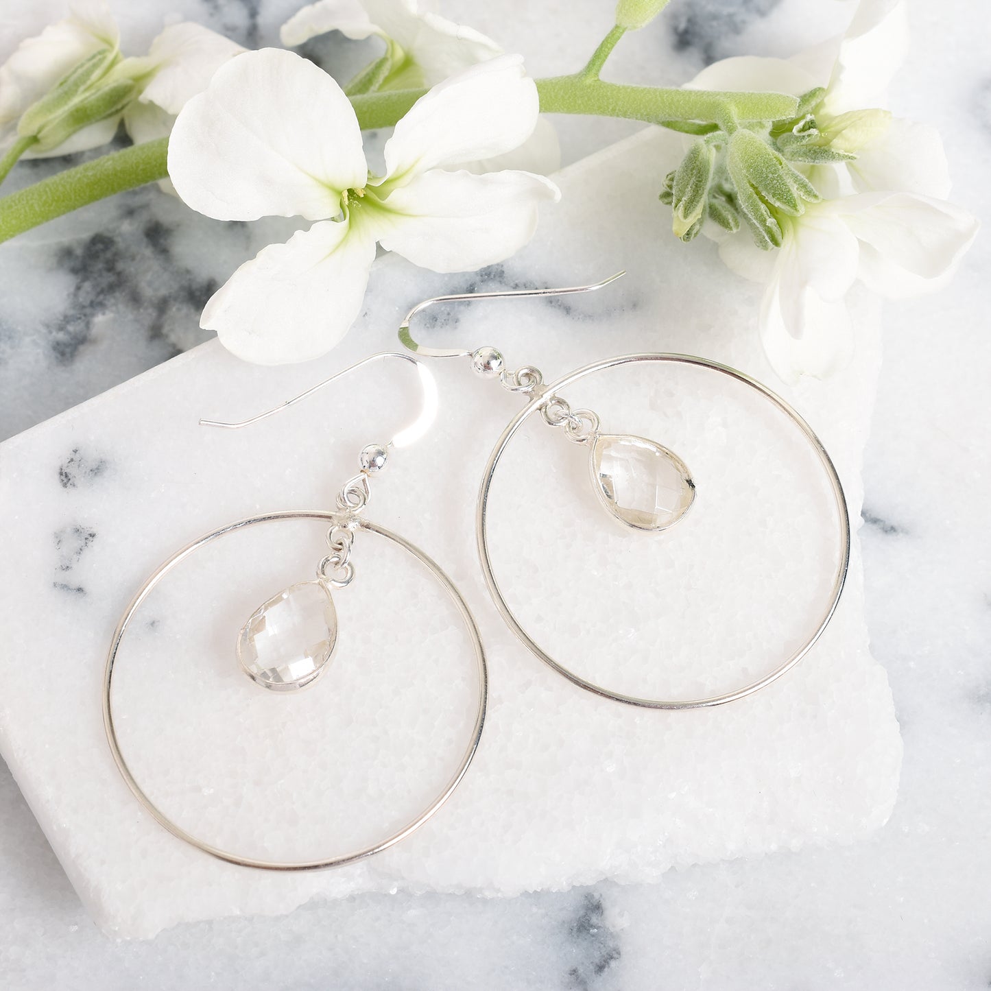 The Kat Earrings in Quartz