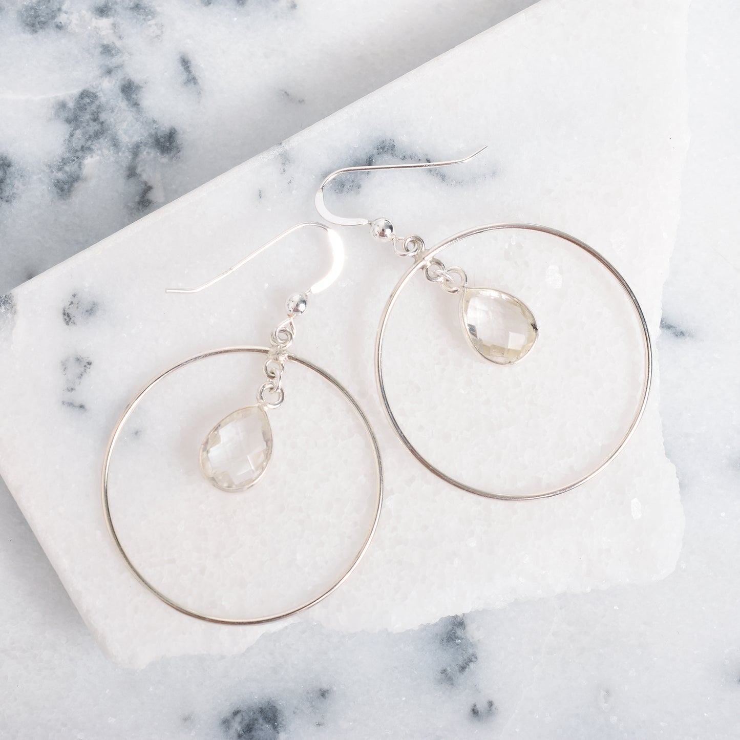 Silver Crystal Statement Earrings