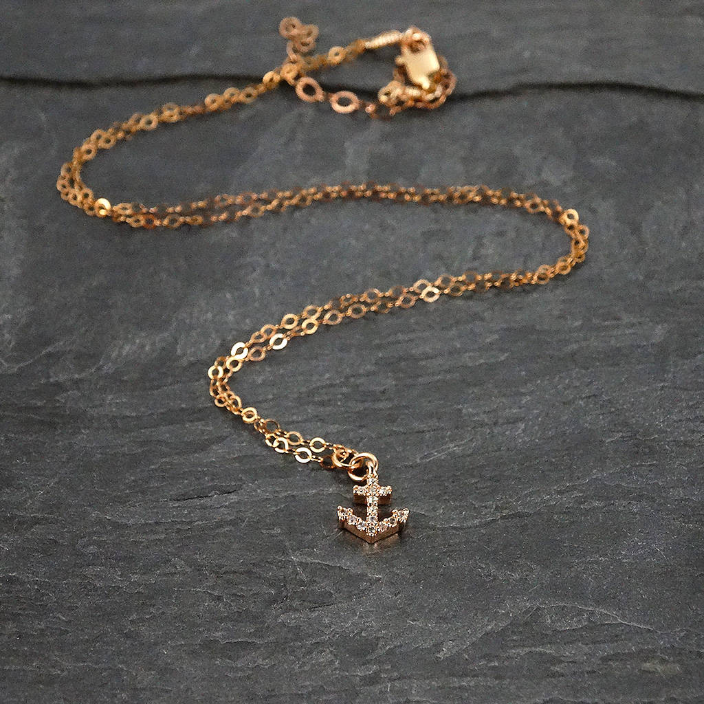 Rose Gold Anchor Necklace