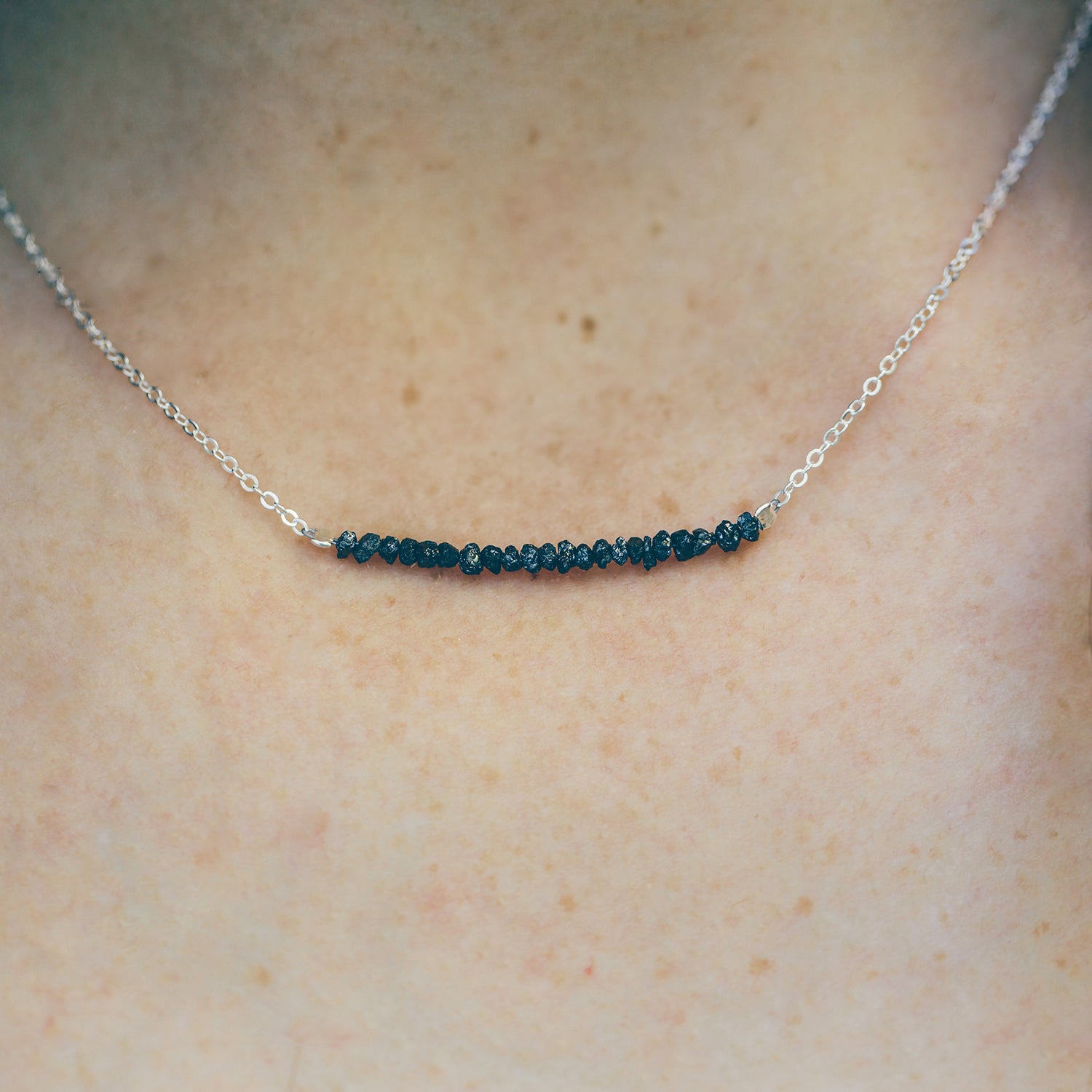Black Raw Diamond Necklace