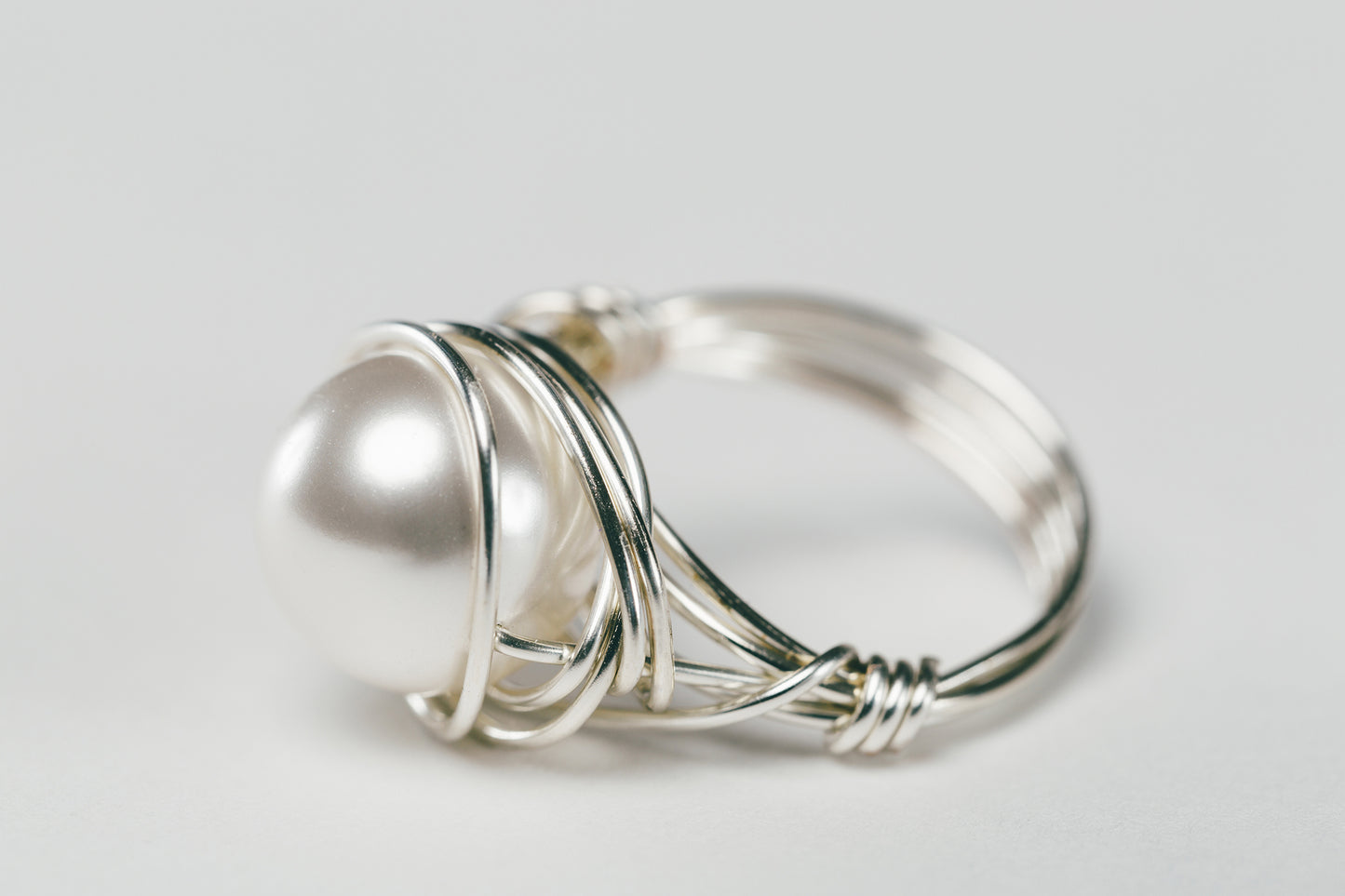 Wire Wrapped Pearl Ring