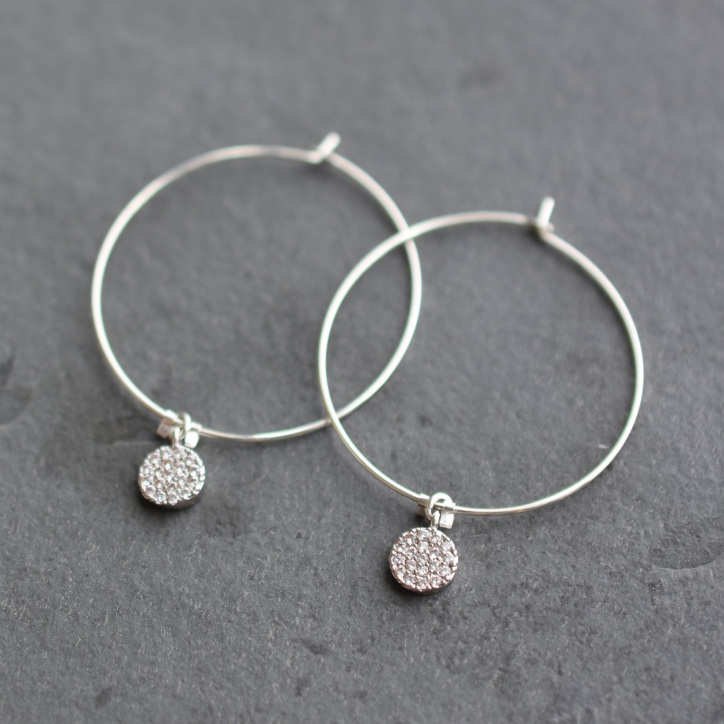 Sparkly Silver Hoop Earrings