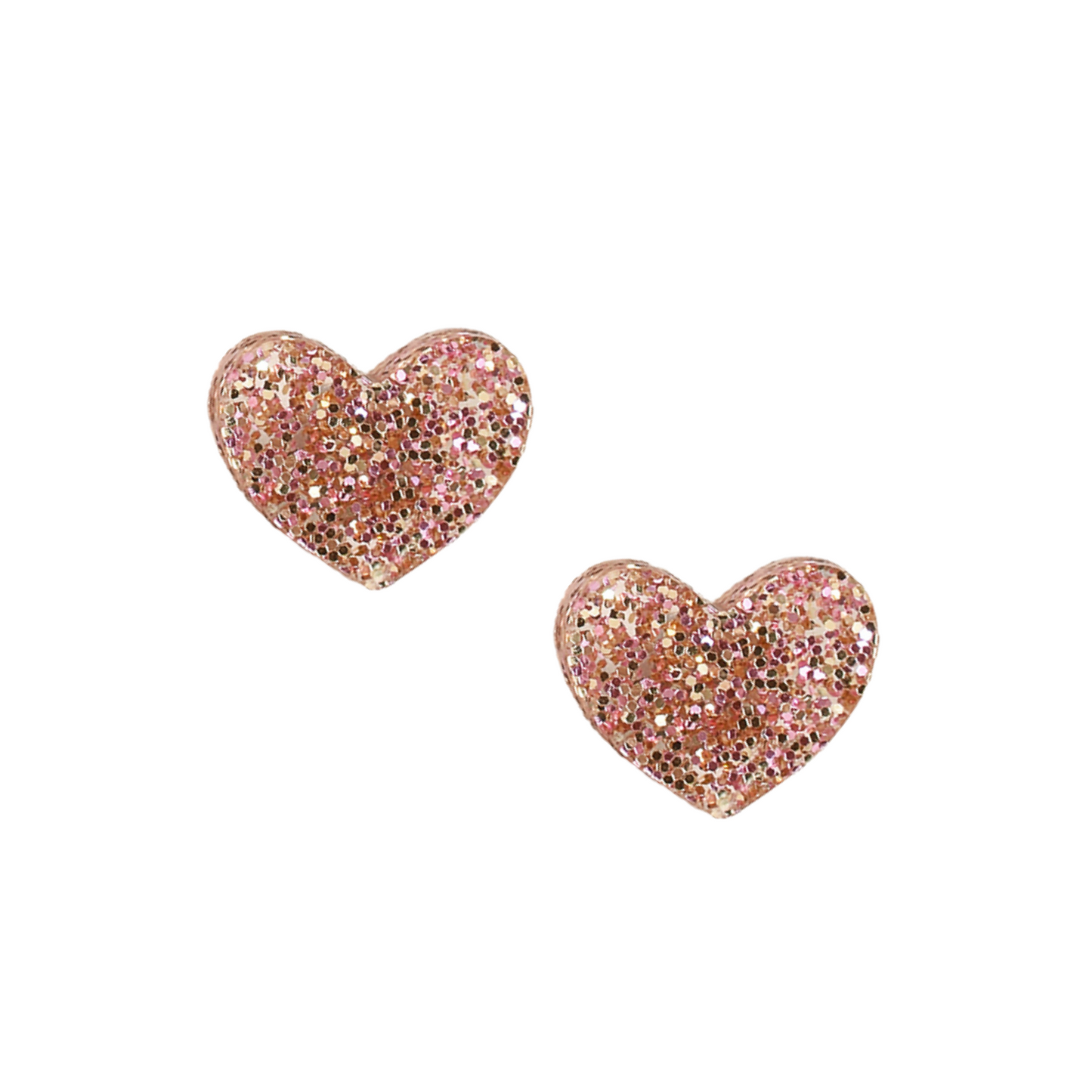 Rose Gold Glittery Heart Earrings