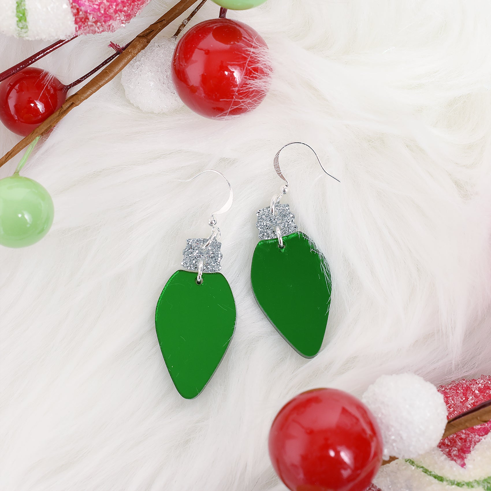 Plus Size - White Christmas Tree Statement Earrings - Torrid