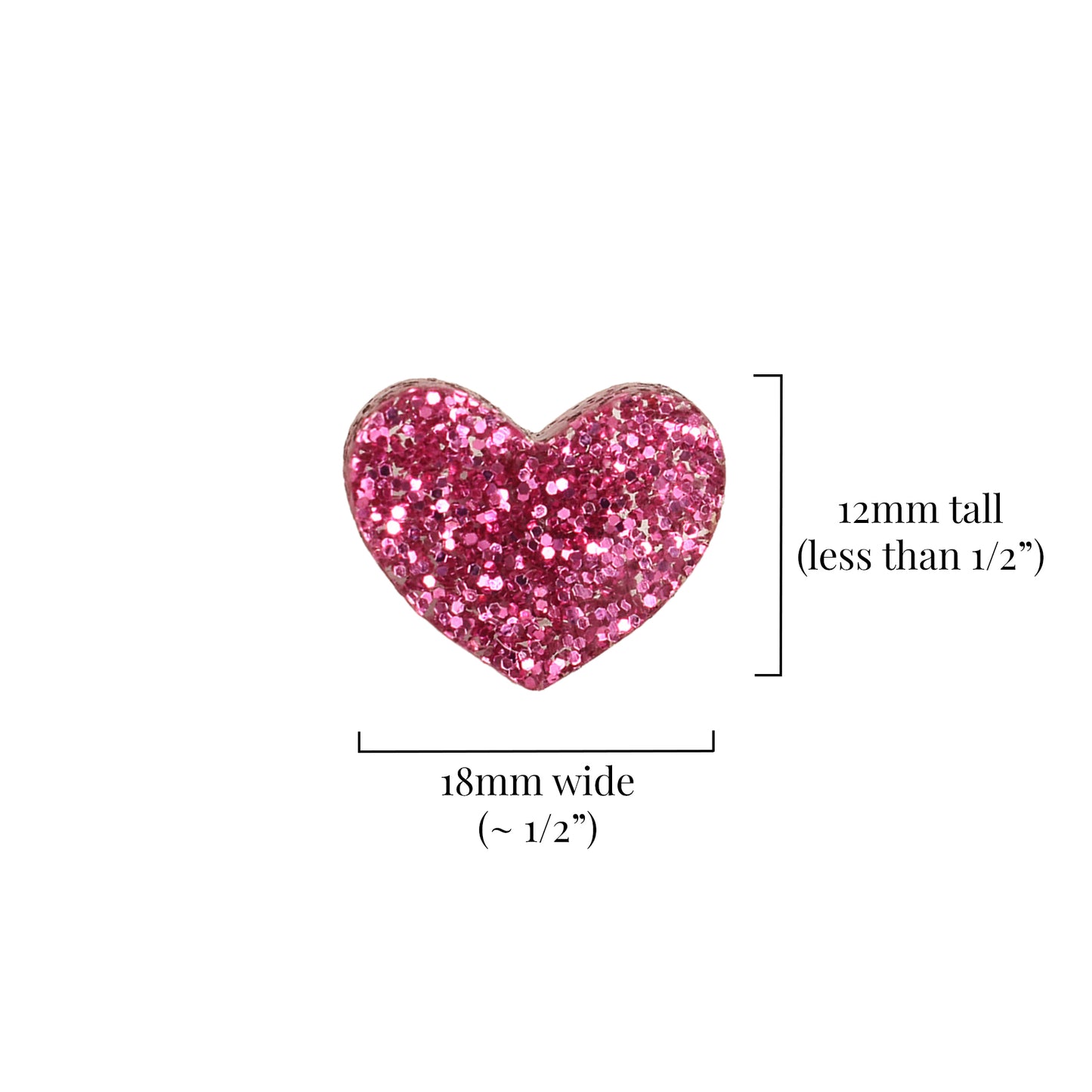 Magenta Glittery Heart Earrings