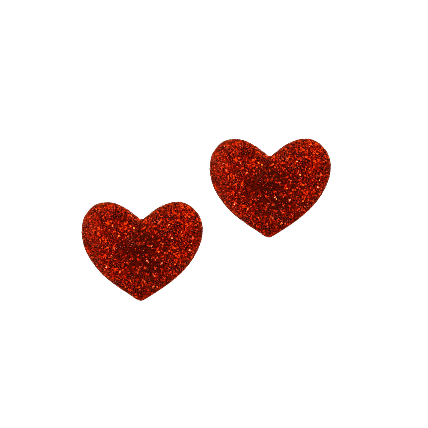 Red Glittery Heart Earrings