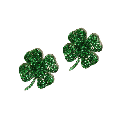 Green Shamrock Stud Earrings