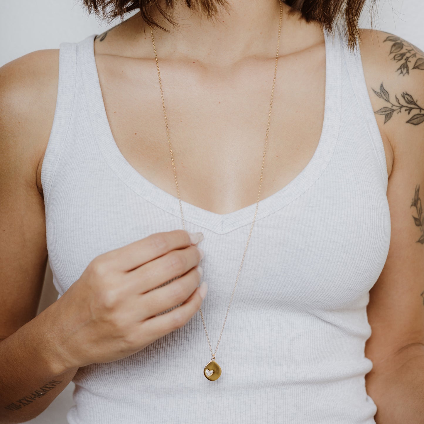 Gold Sparkly Heart Necklace