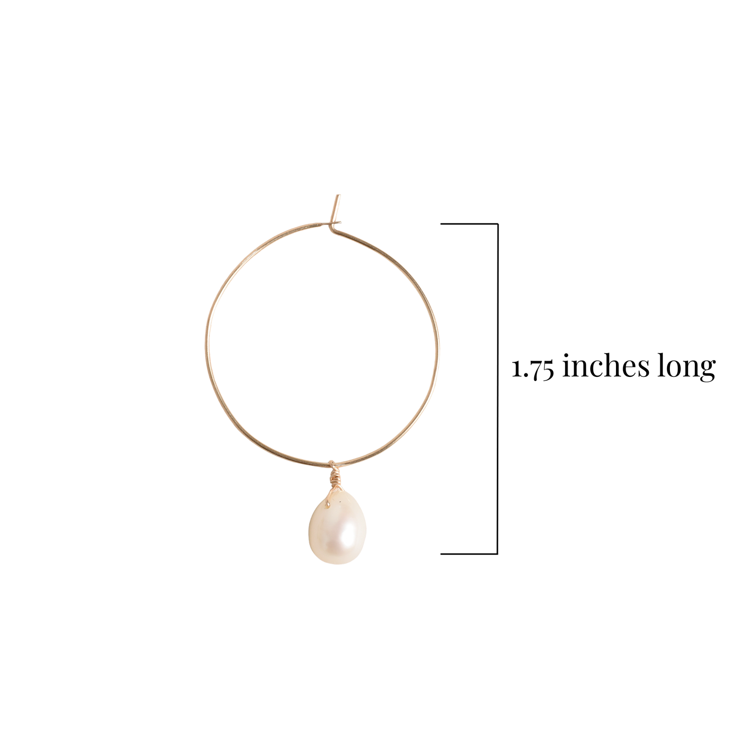 Measurements for gold hoop and pearl earrings 