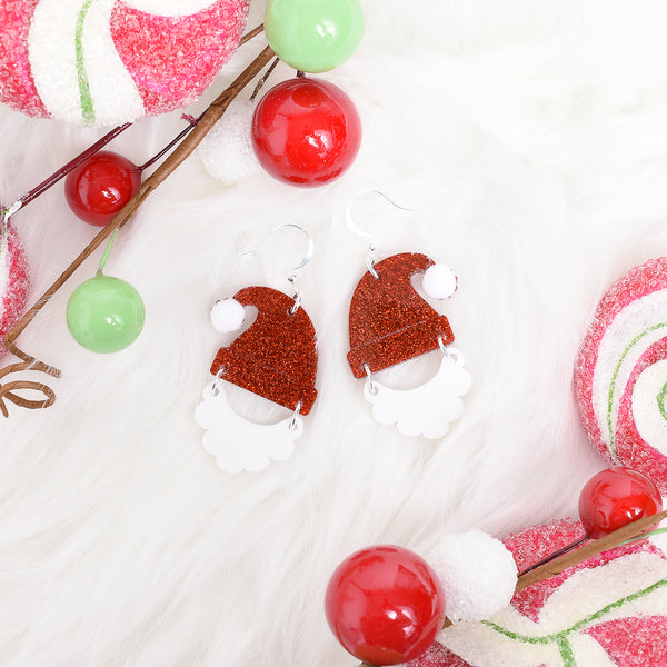 Cute Christmas Dangle Earrings For Women - Santa Hat, Reindeer Holiday Party Jewelry Gift - View #10
