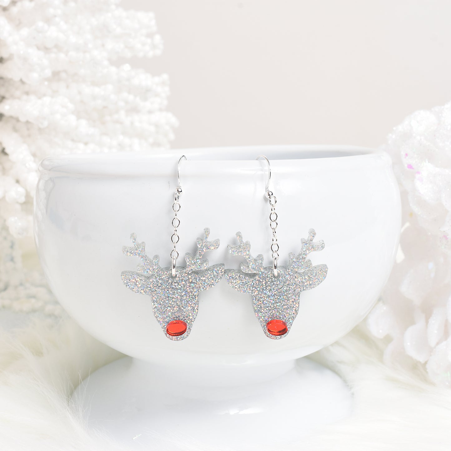 Reindeer Earrings in Silver